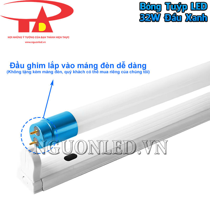 Đèn LED tuýp T8 thiết kê chân ghim chuẩn, kết nối máng đèn dễ dàng