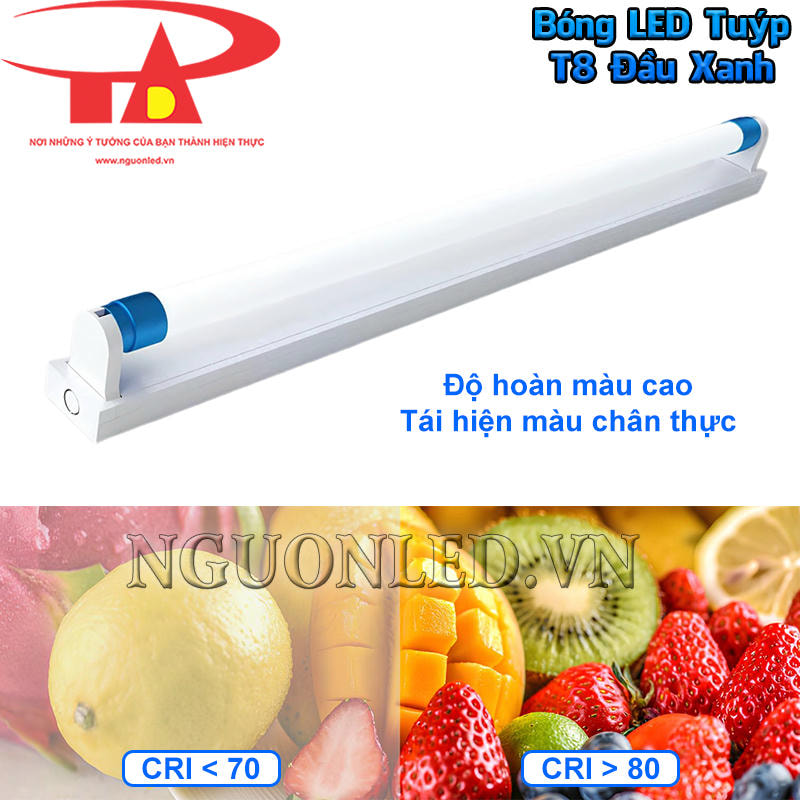 Đèn tuýp LED T8 32W hiển thị màu sắc chính xác với mức CRI > 80Ra
