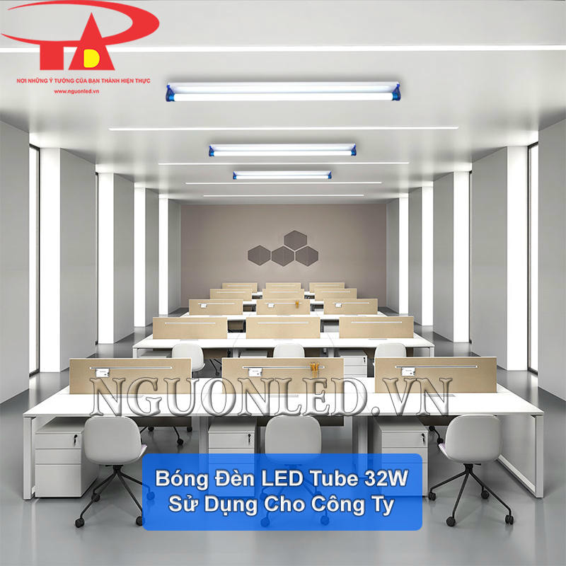 Đèn tuýp LED T8 32W đầu nhôm sử dụng cho công ty
