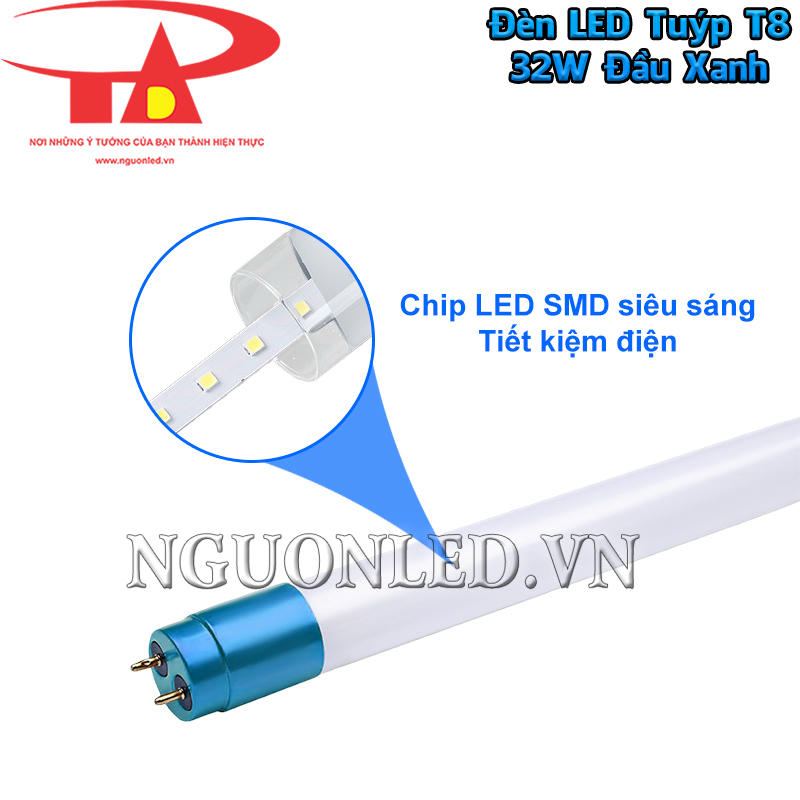 Đèn tuýp LED T8 32W chip SMD 2835 siêu sáng, tiết kiệm điện