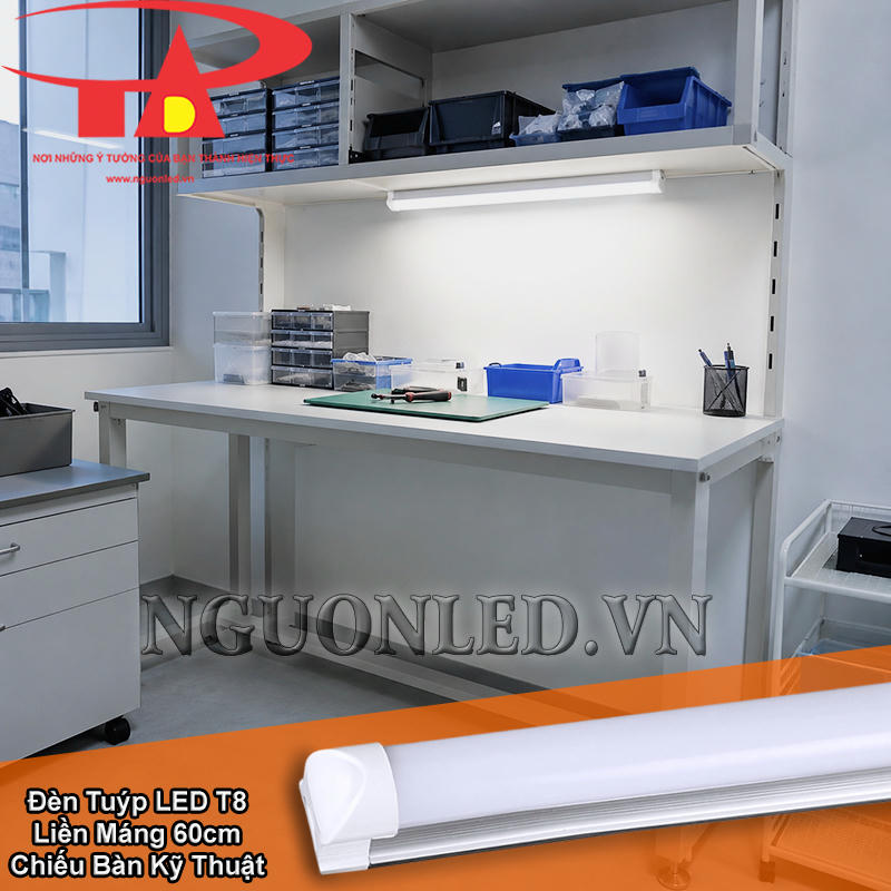 Đèn LED tuýp T8 liền máng 60cm dùng cho bàn thao tác nhỏ