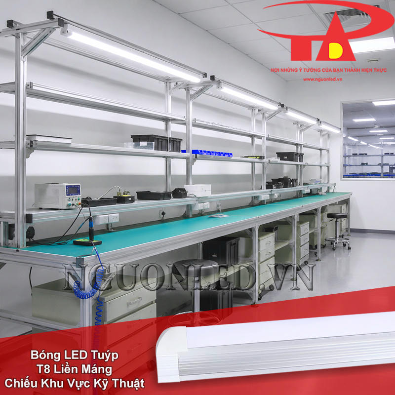Đèn tuýp T8 liền máng lắp dọc bàn kỹ thuật