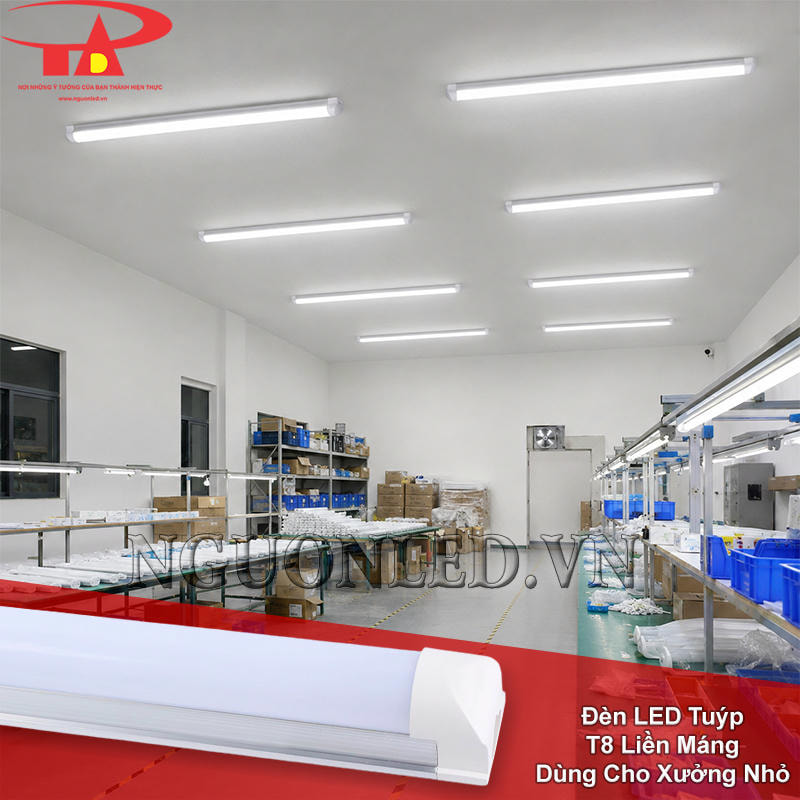 đèn LED T8 liền máng dùng cho nhà xưởng nhỏ