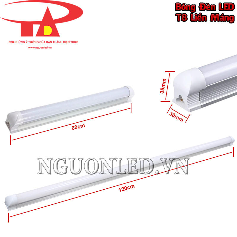 Đèn tuýp LED T8 liền máng kích thước nhỏ gọn