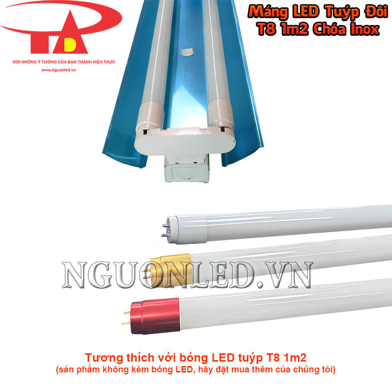 Máng đèn LED phản quang cho phép chọn riêng hai bóng T8 120cm chân G13 theo nhu cầu