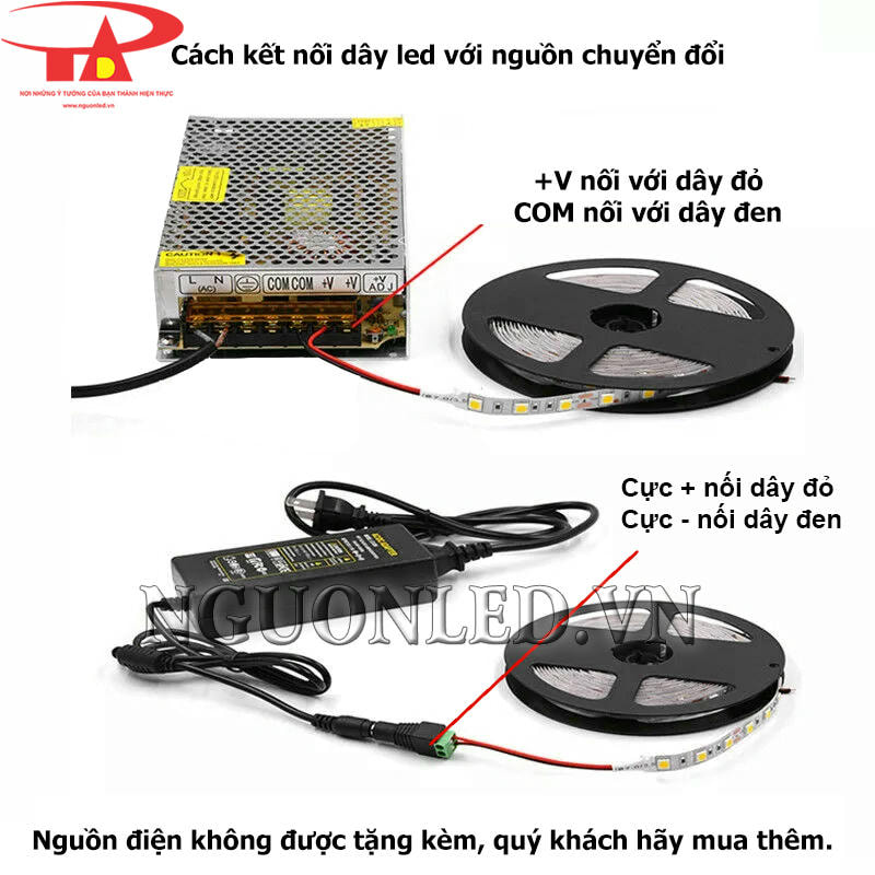 Dây đèn led dùng với nguồn 12V