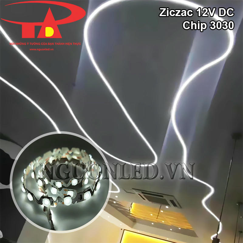 Dây led 12V ziczac 3030 ánh sáng trắng