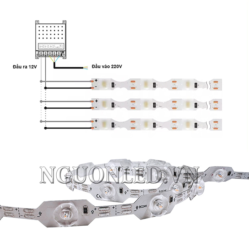 Led dây ziczac 3030 dùng nguồn 12V