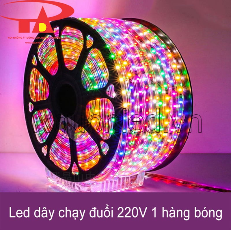 Led dây 220V chạy đuổi 1 hàng bóng loại tốt