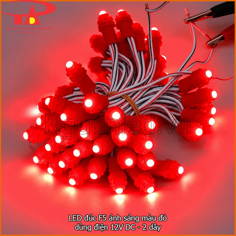 led đúc f5 màu đỏ đang test sáng