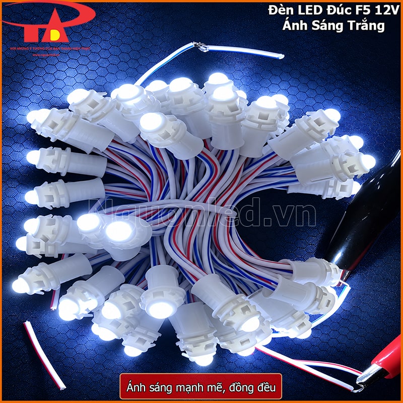 Đang test sáng led đúc f5 12v màu trắng