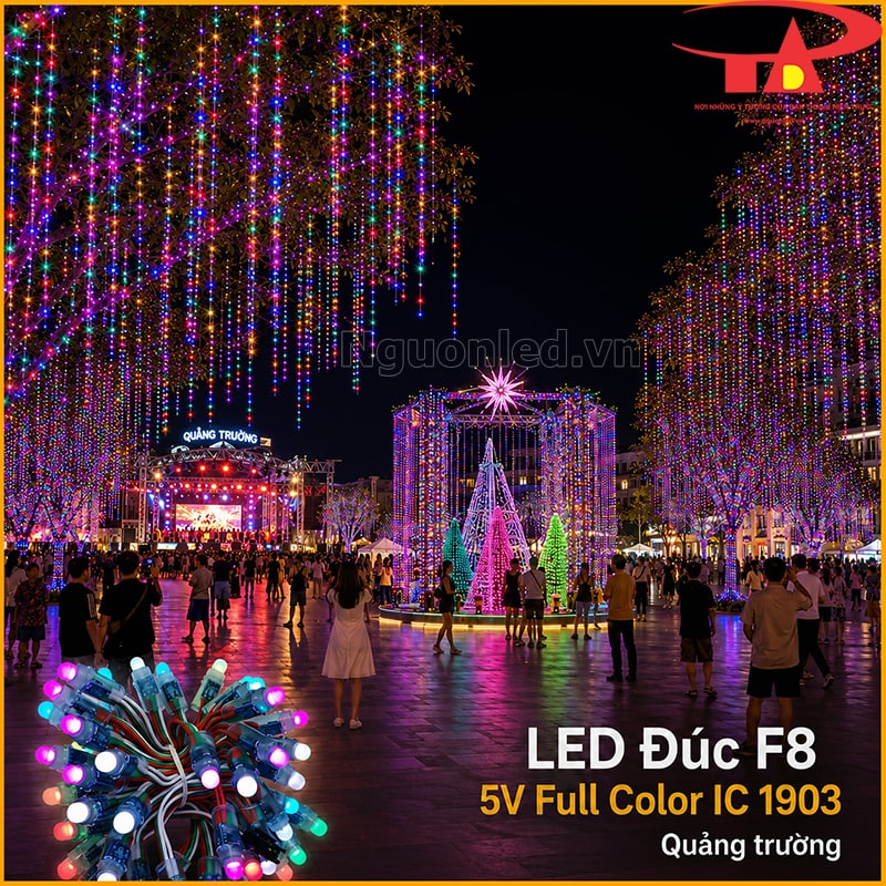 LED F8 Full màu IC 1903 trang trí quảng trường với sân khấu, cây sáng và mô hình trung tâm