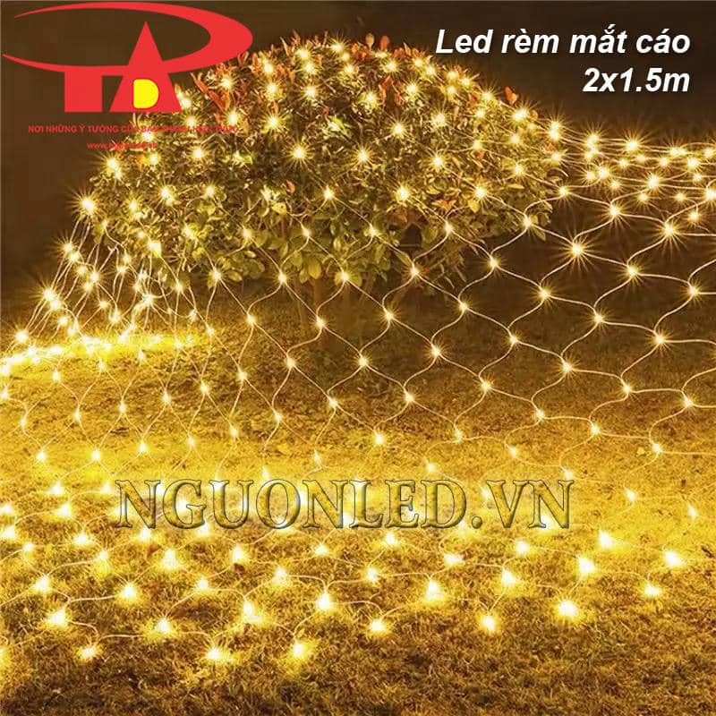 Đèn led lưới mắt cáo màu vàng 2x1.5m