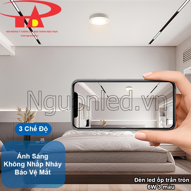 Đèn LED ốp trần 6W không nhấp nháy, bảo vệ mắt người sử dụng và mang lại ánh sáng ổn định
