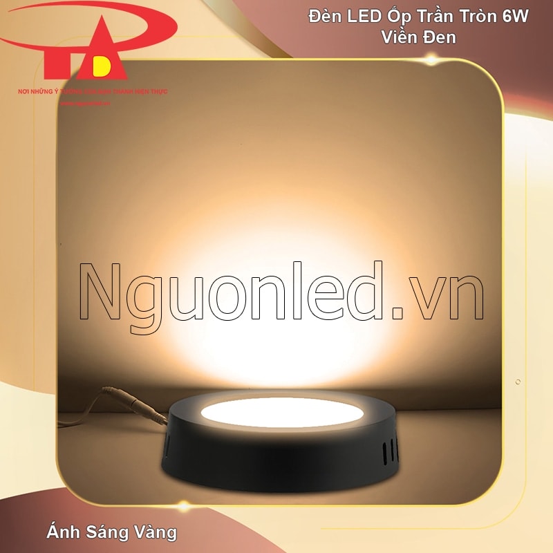 Không gian ấm cúng ngập tràn ánh sáng 3000K từ đèn LED ốp trần tròn 6W tinh tế