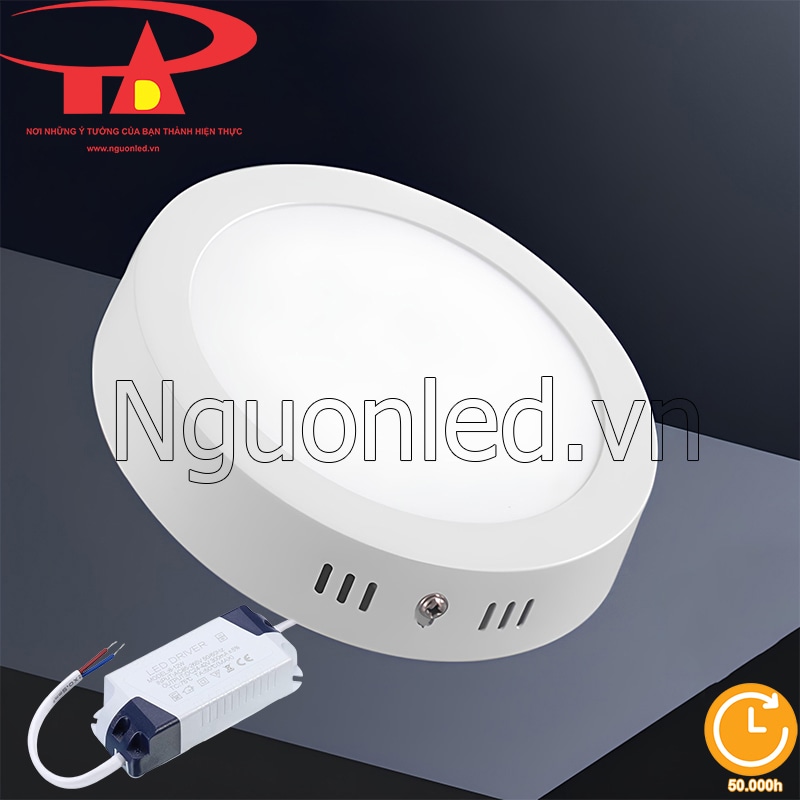Đèn LED ốp trần tròn 12W tạo không gian sáng sủa, bền bỉ với tuổi thọ 50.000h