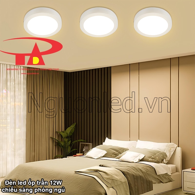 Đèn LED 12W 3 màu thích hợp cho phòng ngủ, tạo không gian thư giãn và thoải mái