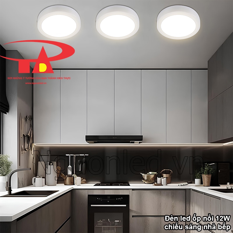 Đảm bảo ánh sáng đầy đủ cho việc nấu nướng với đèn led ốp trần nổi 12W