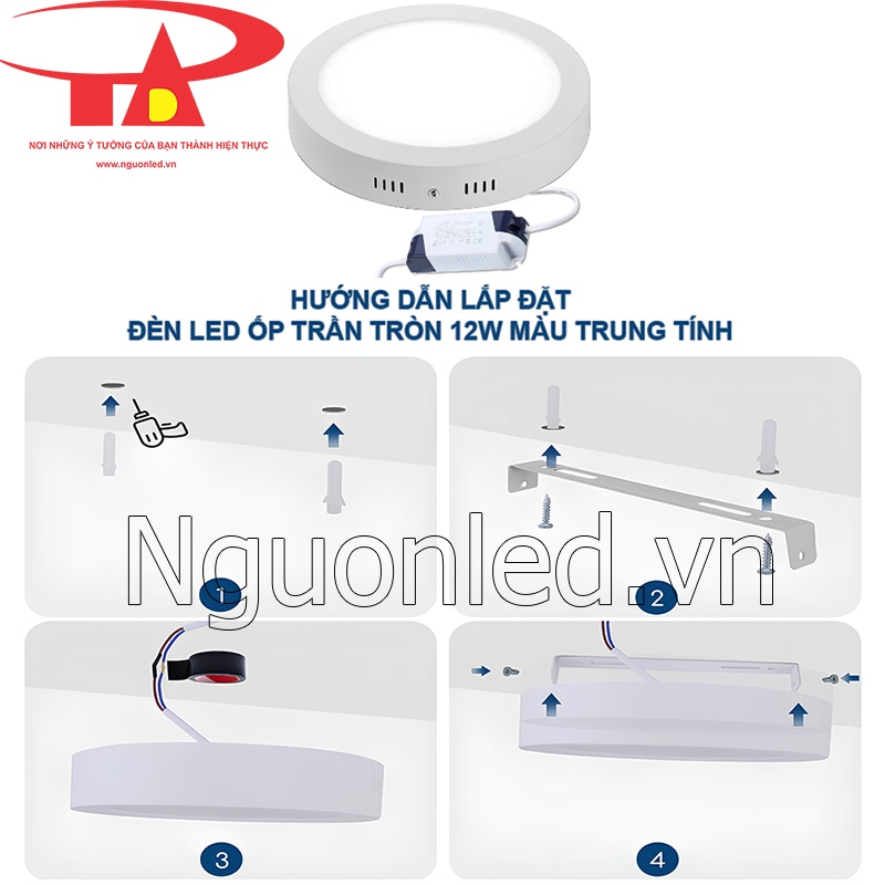 Các bước lắp đặt đèn ốp trần nổi 12W nhanh chóng, dễ dàng