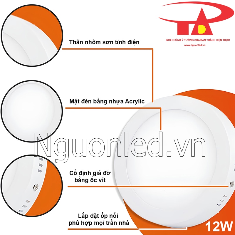 Vật liệu đèn led cao cấp (nhôm) đảm bảo độ bền vượt trội