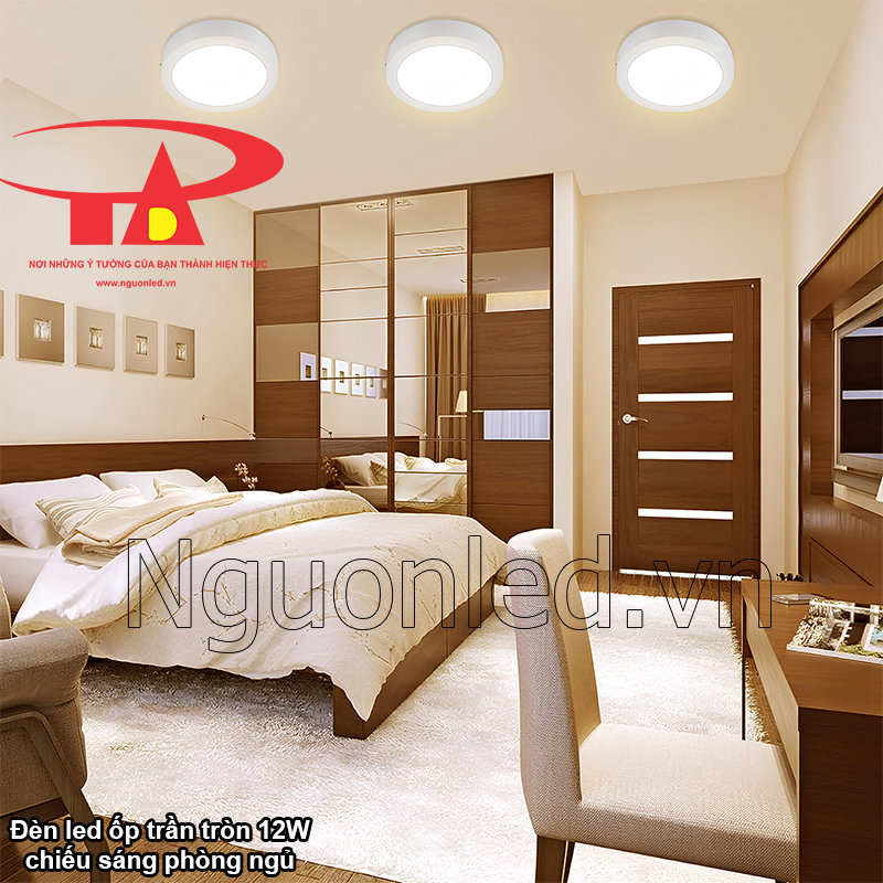 Thư giãn trọn vẹn trong phòng ngủ nhờ đèn ốp trần phòng ngủ ánh sáng dịu