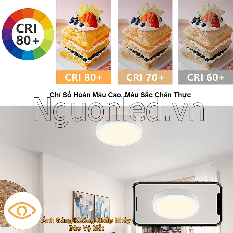 Công nghệ chống nhấp nháy trên bóng đèn led tròn ốp trần bảo vệ mắt