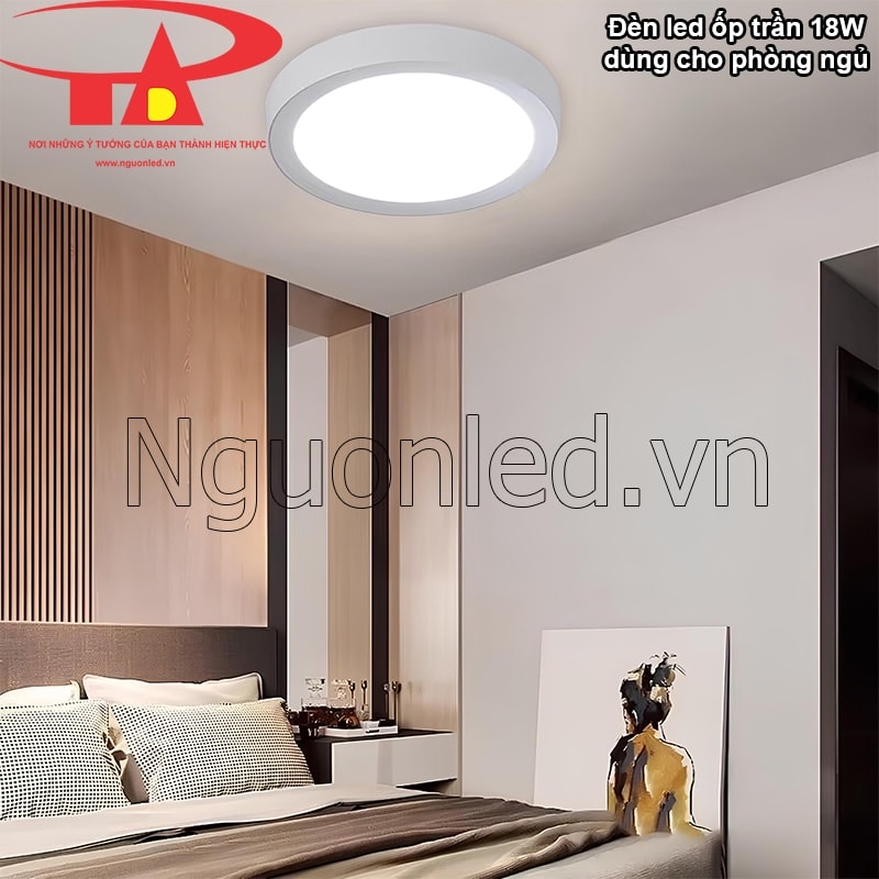 Bóng đèn ốp trần tròn lý tưởng cho phòng ngủ kết hợp làm việc