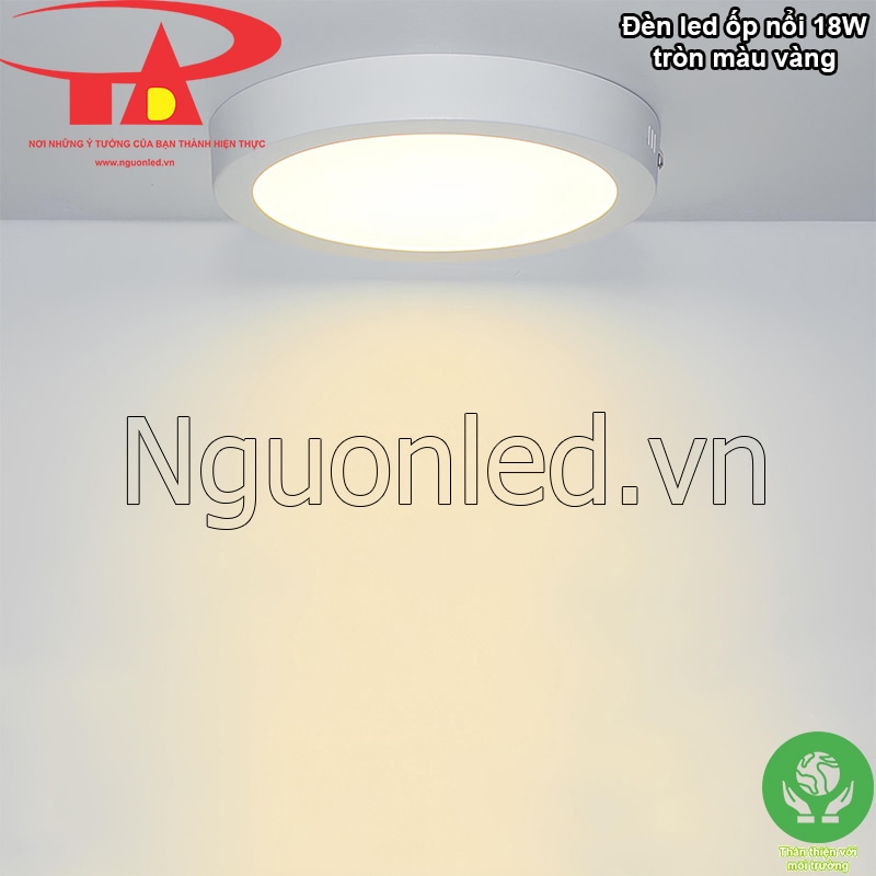 Đèn led ốp trần 18W tròn không chứa thủy ngân, thân thiện môi trường