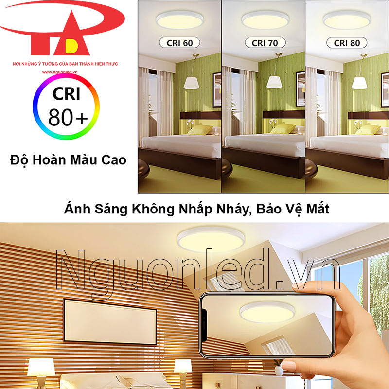 Mắt thư thái hơn khi làm việc dưới ánh sáng từ đèn led ốp trần nổi CRI cao