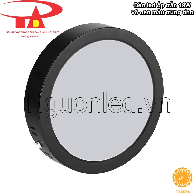 An tâm sử dụng đèn led ốp trần tròn vỏ đen với tuổi thọ 50.000 giờ, chiếu sáng bền bỉ
