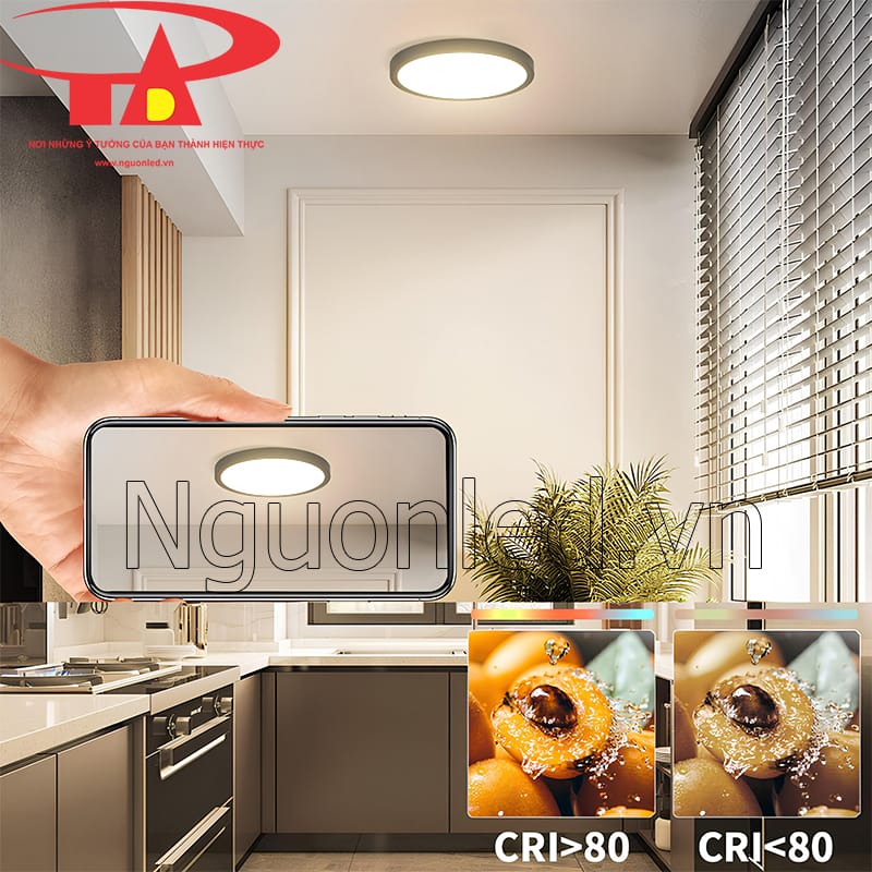 Bảo vệ thị lực với đèn led tròn ốp trần không nhấp nháy, CRI >80Ra cho màu sắc trung thực