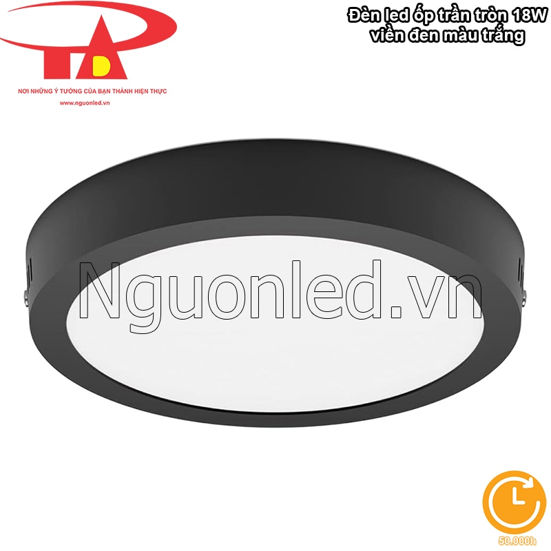 Với tuổi thọ 50.000 giờ, đèn LED 18W vỏ đen mang lại độ bền vượt trội và ít phải thay thế