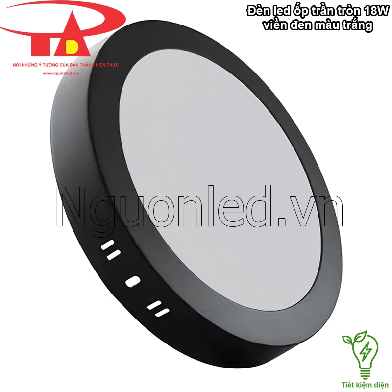 Đèn LED 18W vỏ đen tiết kiệm năng lượng với hiệu suất phát sáng 100 lm/W, giảm chi phí điện năng