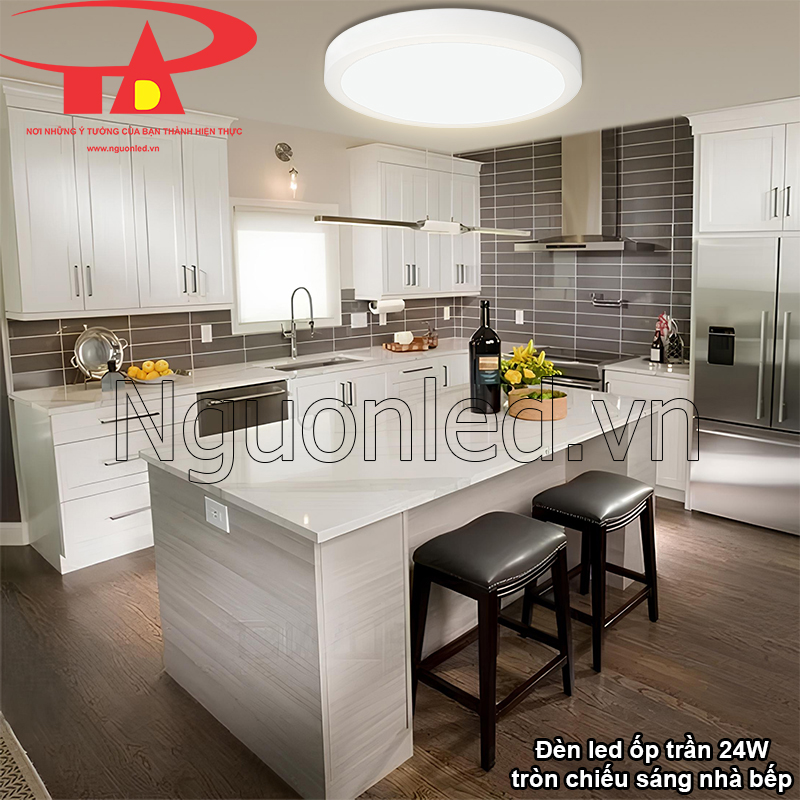 Nhà bếp sáng và tiện nghi hơn với bóng đèn ốp trần tròn chất lượng cao