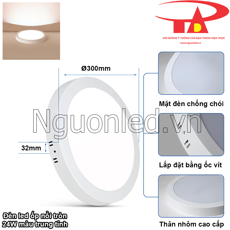 Đèn led tròn ốp trần: Thiết kế hiện đại, nâng tầm không gian sống