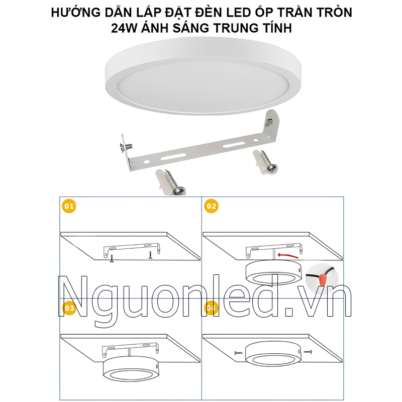 Đèn led ốp trần 24W tròn: Lắp đặt dễ dàng, phù hợp mọi không gian