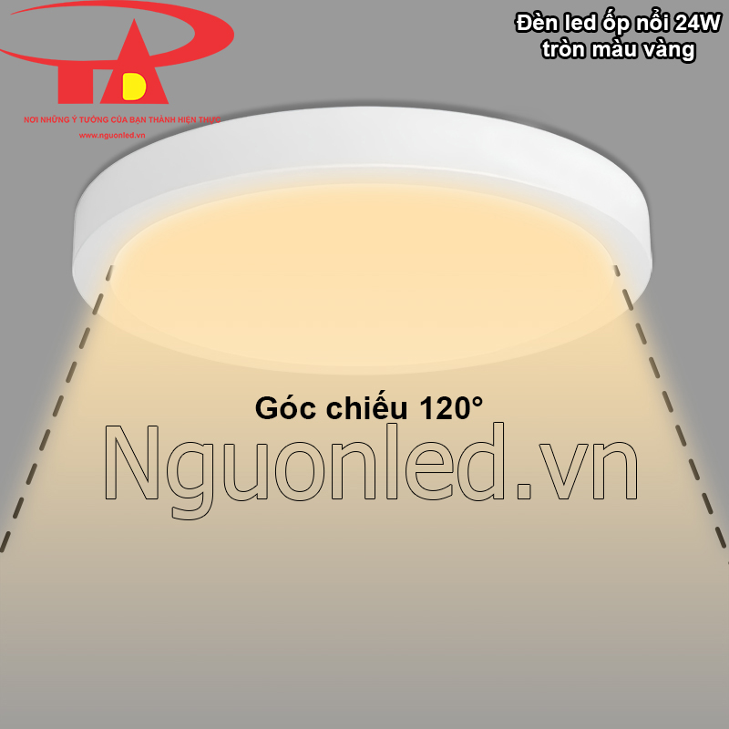 Góc chiếu rộng, ánh sáng đồng đều nhờ đèn led ốp trần