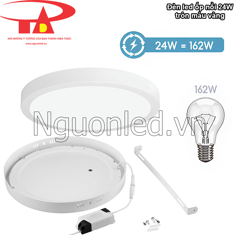 Tiết kiệm điện năng, giảm hóa đơn với đèn led ốp nổi 24w ánh sáng vàng