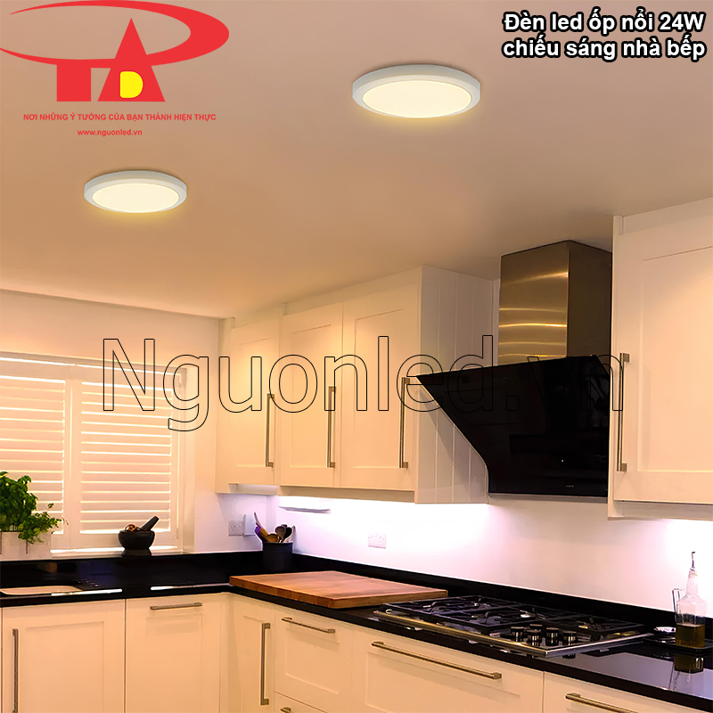 Chiếu sáng nhà bếp hiệu quả với bóng đèn led tròn ốp trần