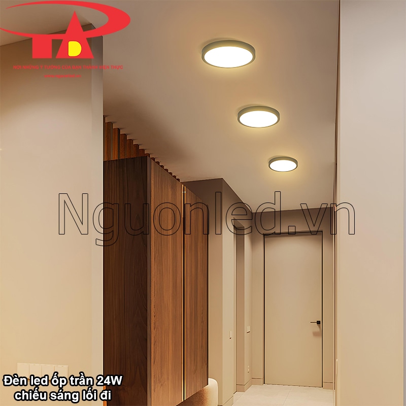 Hành lang an toàn và tinh tế hơn nhờ đèn ốp trần tròn 24W viền đen