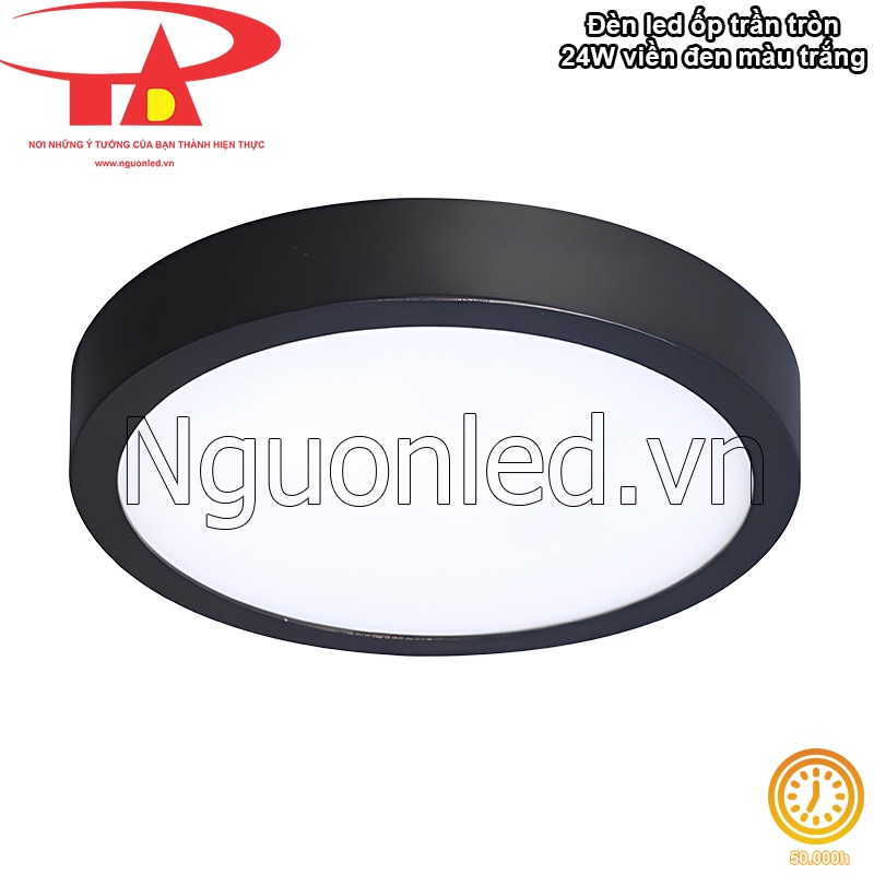 Đèn ốp trần LED 24W hoạt động bền bỉ với tuổi thọ 50000 giờ