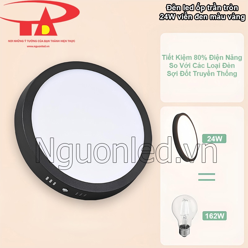 Đèn LED ốp trần 24W tiết kiệm điện năng hiệu quả, giảm chi tiêu cho gia đình