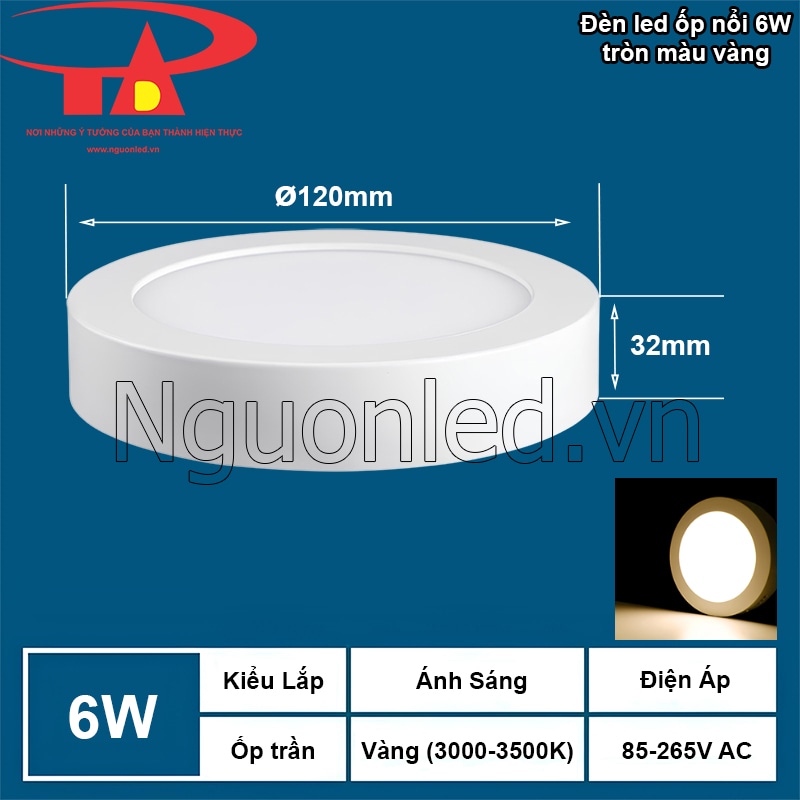Lắp đặt dễ dàng đèn LED ốp trần 6W, giúp tiết kiệm thời gian và công sức cho mọi không gian