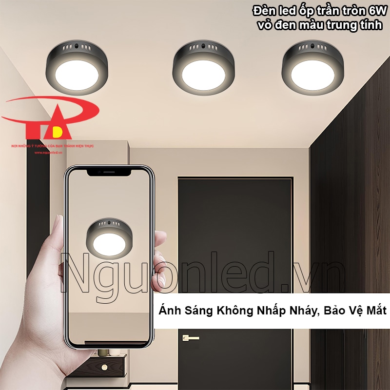 Bảo vệ mắt gia đình với đèn LED ốp trần công nghệ Flicker-Free hiện đại