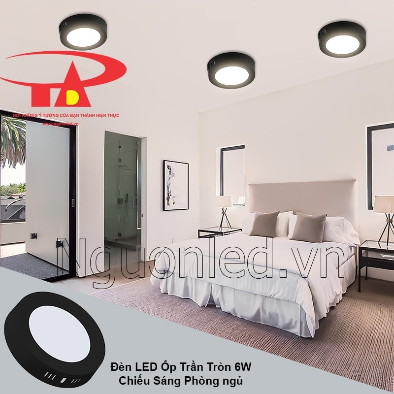 Đèn LED tròn ốp trần cho phòng ngủ hiện đại, khởi đầu ngày mới minh mẫn