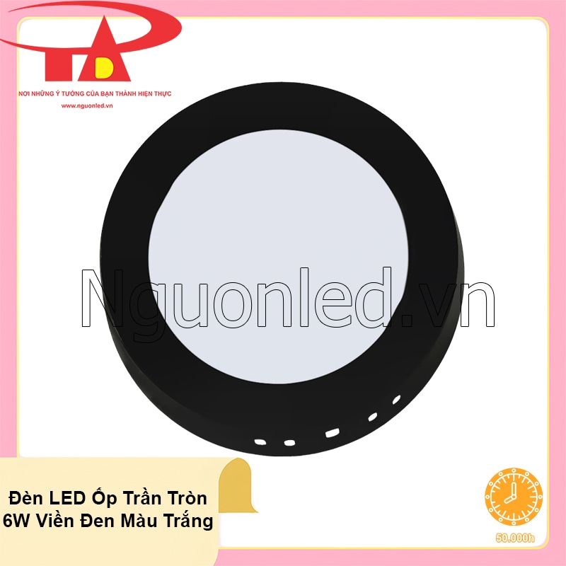Tuổi thọ vượt trội 50.000 giờ của đèn LED ốp trần nổi tròn 6W, an tâm sử dụng