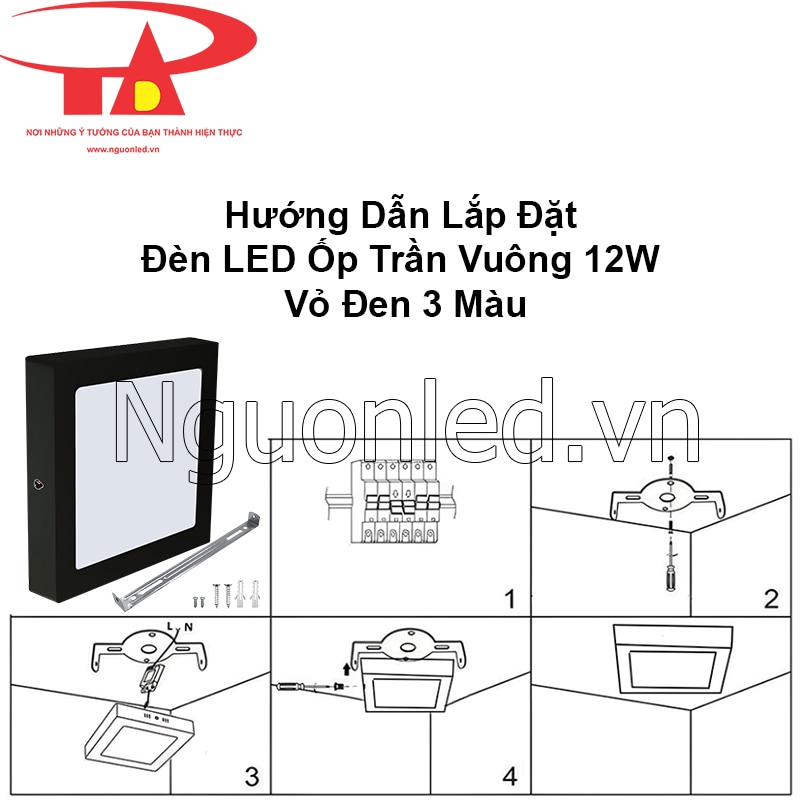  Hướng dẫn chi tiết cách lắp đặt đèn LED ốp trần vuông 12W tại nhà đơn giản và an toàn
