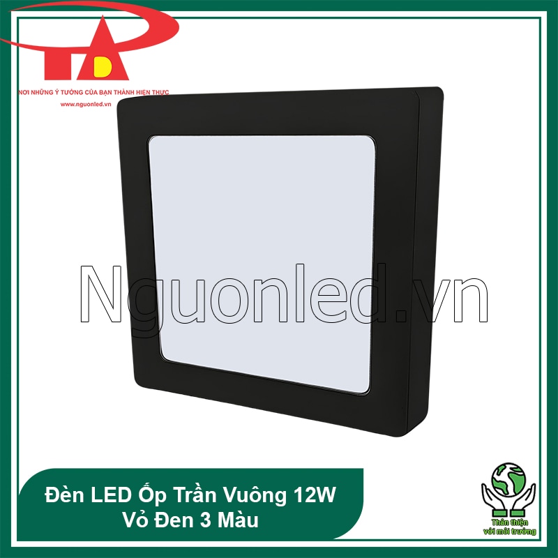 Đèn LED ốp trần vuông 12W không chứa thủy ngân, đảm bảo an toàn cho sức khỏe người dùng