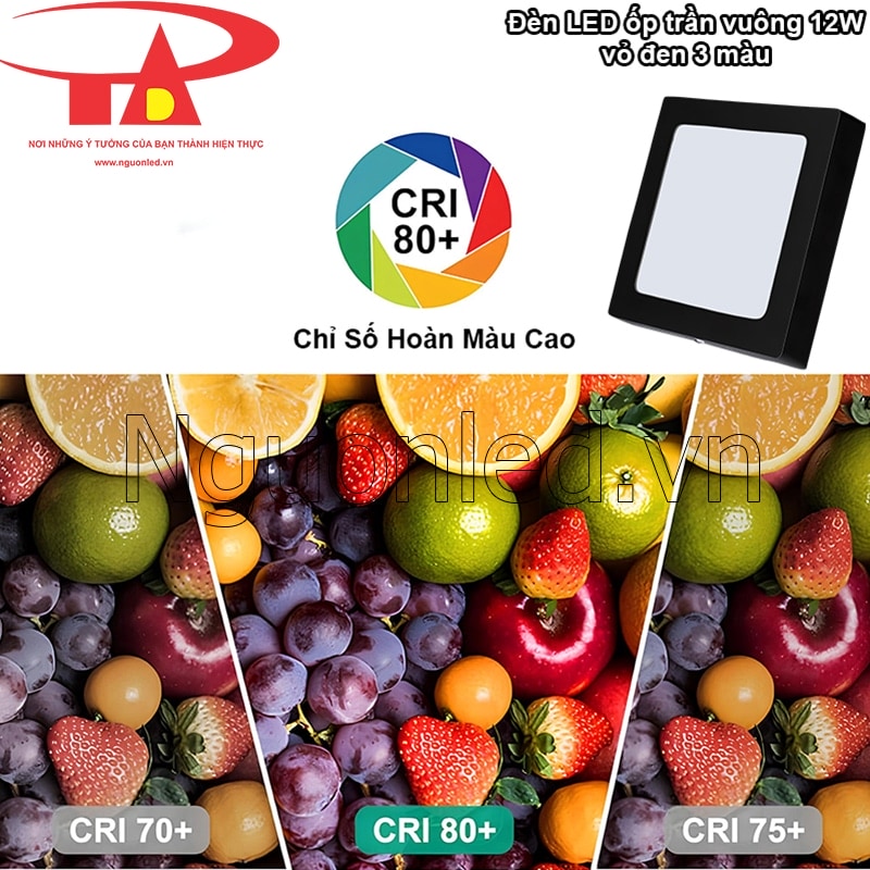 nh sáng trung thực với CRI cao từ đèn LED ốp trần giúp tái tạo màu sắc sống động