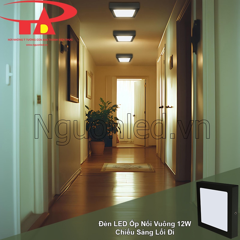 Đèn led ốp nổi đảm bảo ánh sáng đồng đều cho hành lang, tăng tính thẩm mỹ